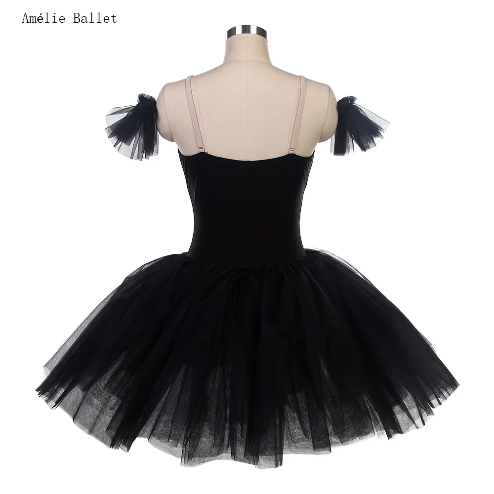 BLL040 Bell-Shaped Ballet Tutu for Girls and Women Ballet Dancing Dress Spandex Bodice with Nude V Neck Adult Ballet Tutu Dress