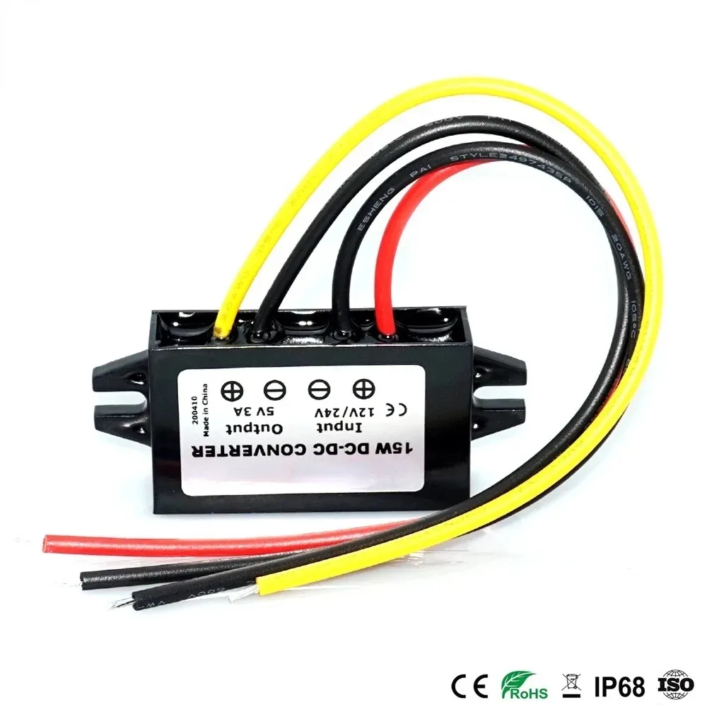 12 Volt to 5 Volt 36V 48V 60V 9V 12V 24V to 5V 3A DC DC Converter Step Down Power Supply Car LED 10-80 Volt Buck Power