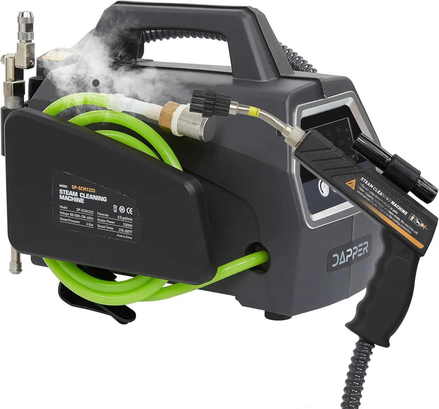 

5-in-1 High Pressure Steam Cleaner, Portable Commercial Steamer for Grout, Tile, Car & Home Cleaning, 6 Bar High Heat Multi-Surf