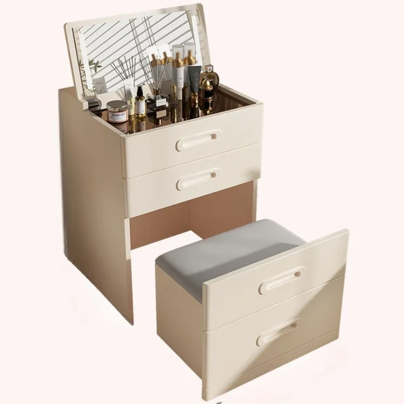 

Solid wood paint flip dresser bedroom cream wind small apartment mini modern simple makeup table storage cabinet