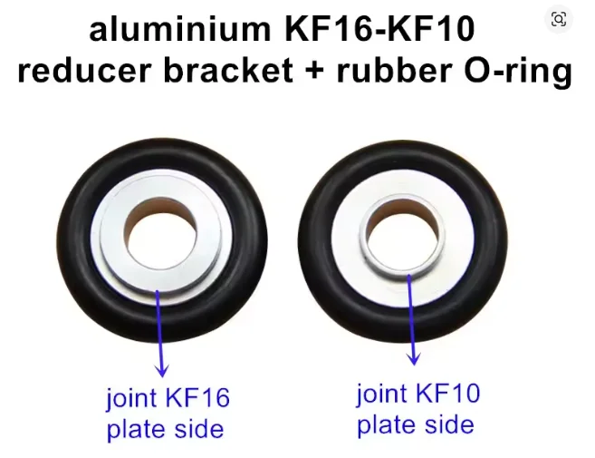 5 قطعة KF16 إلى KF10 الفولاذ المقاوم للصدأ سبائك الألومنيوم الحد مركز قوس الفلور المطاط O-حلقة ل فراغ شفة مشبك أنابيب #4