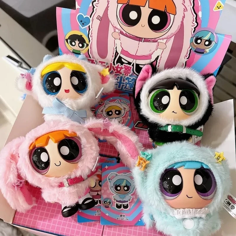 Toptoy The Powerpuff Girls Cloak Series Surprise Blind Box Vinyl Figurine Pendant Trendy Toy Figurine Cute Ornament Toy Gifts