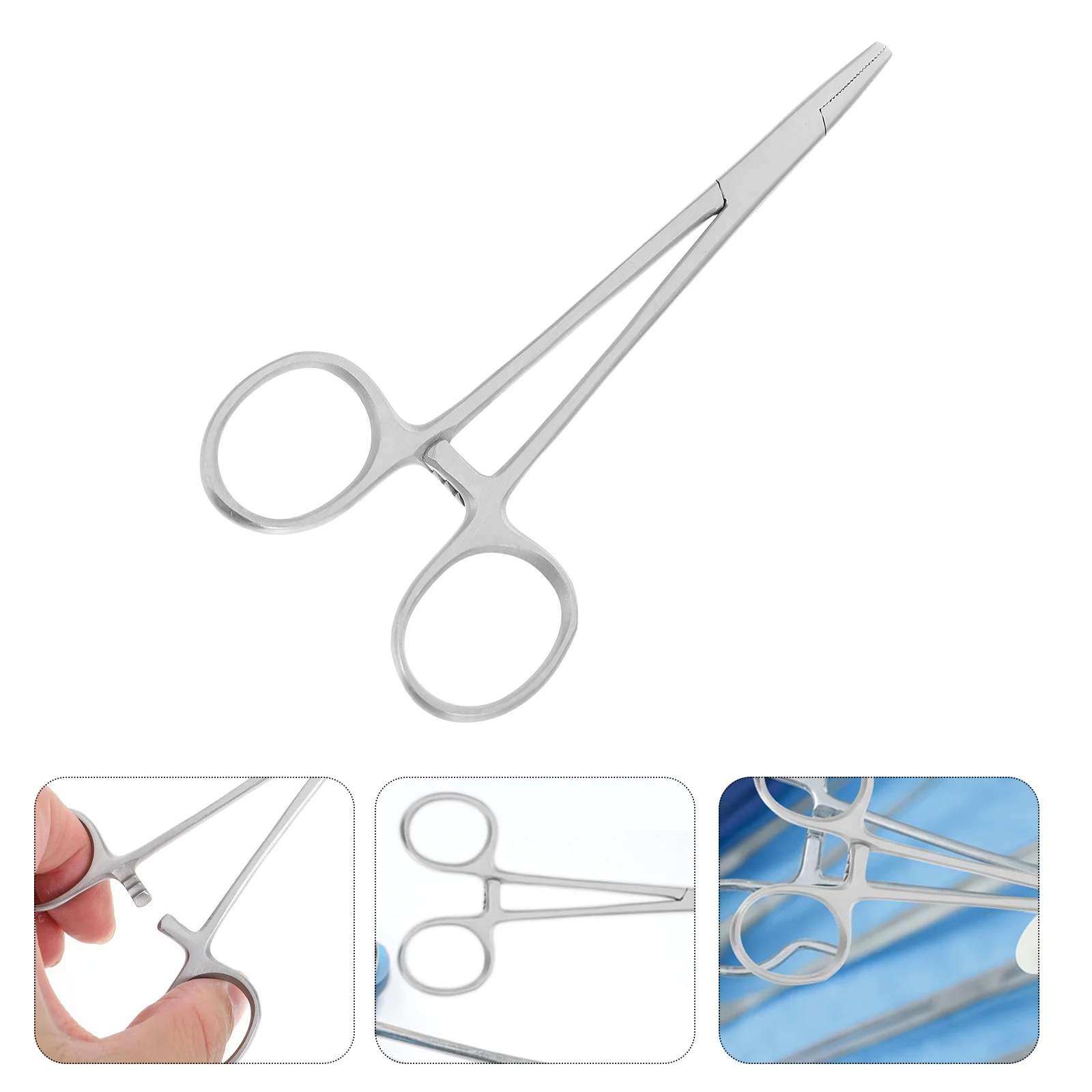 

Clamp Fishing Hooks Straight Forceps Practice Tools Silver Stainless Steel Cupping
