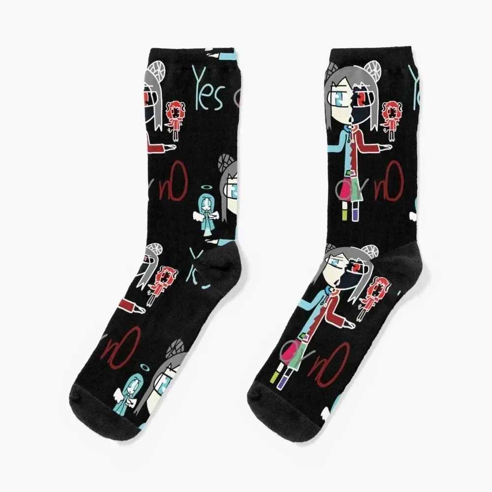 

Angel vs Devil Socks essential designer christmas gift Antiskid soccer Socks For Girls Men's
