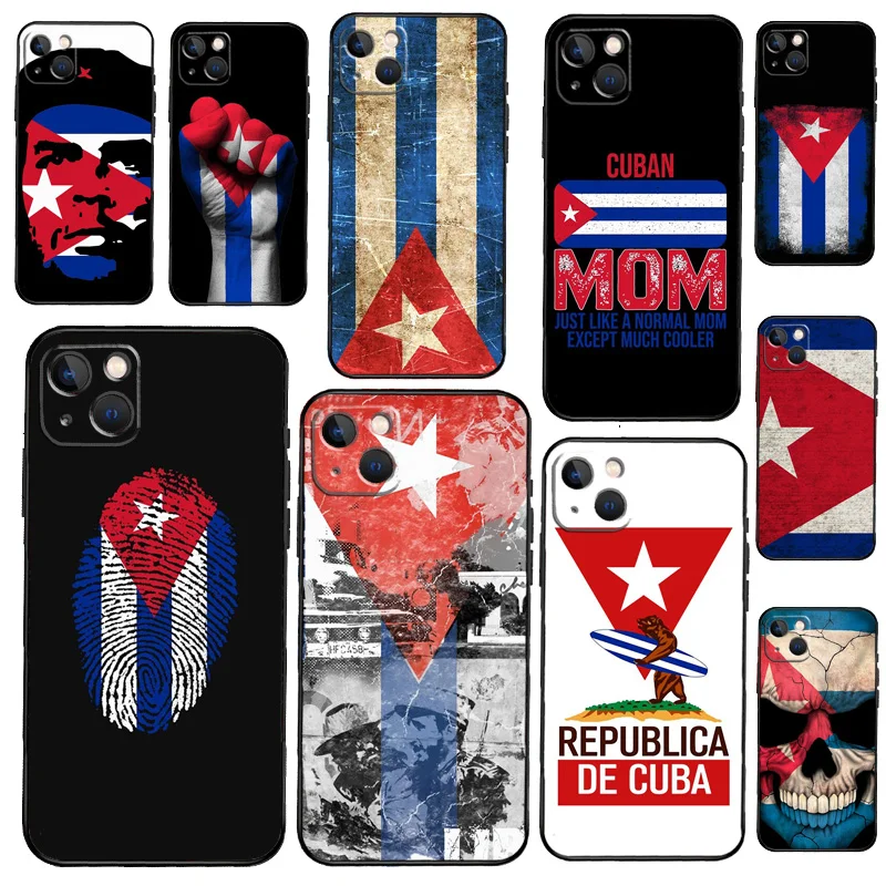 Cuba Flag Phone Case on For iPhone 13 12 11 14 15 16 Pro Max Plus XR X XS MAX Soft Back Cover