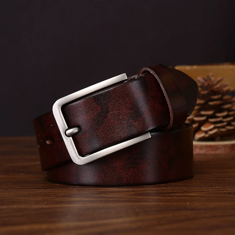 33-センチメートル本物の本革メンズベルトハンサム牛革ファッションベルトレトロ高品質ワイド