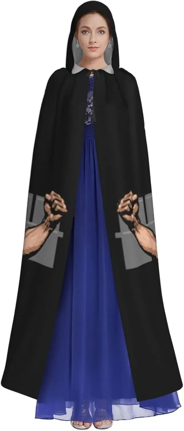 Custom Jesus Gym Halloween Cloak Black Hooded Cloak Funny Unisex Adults Hooded Cloaks
