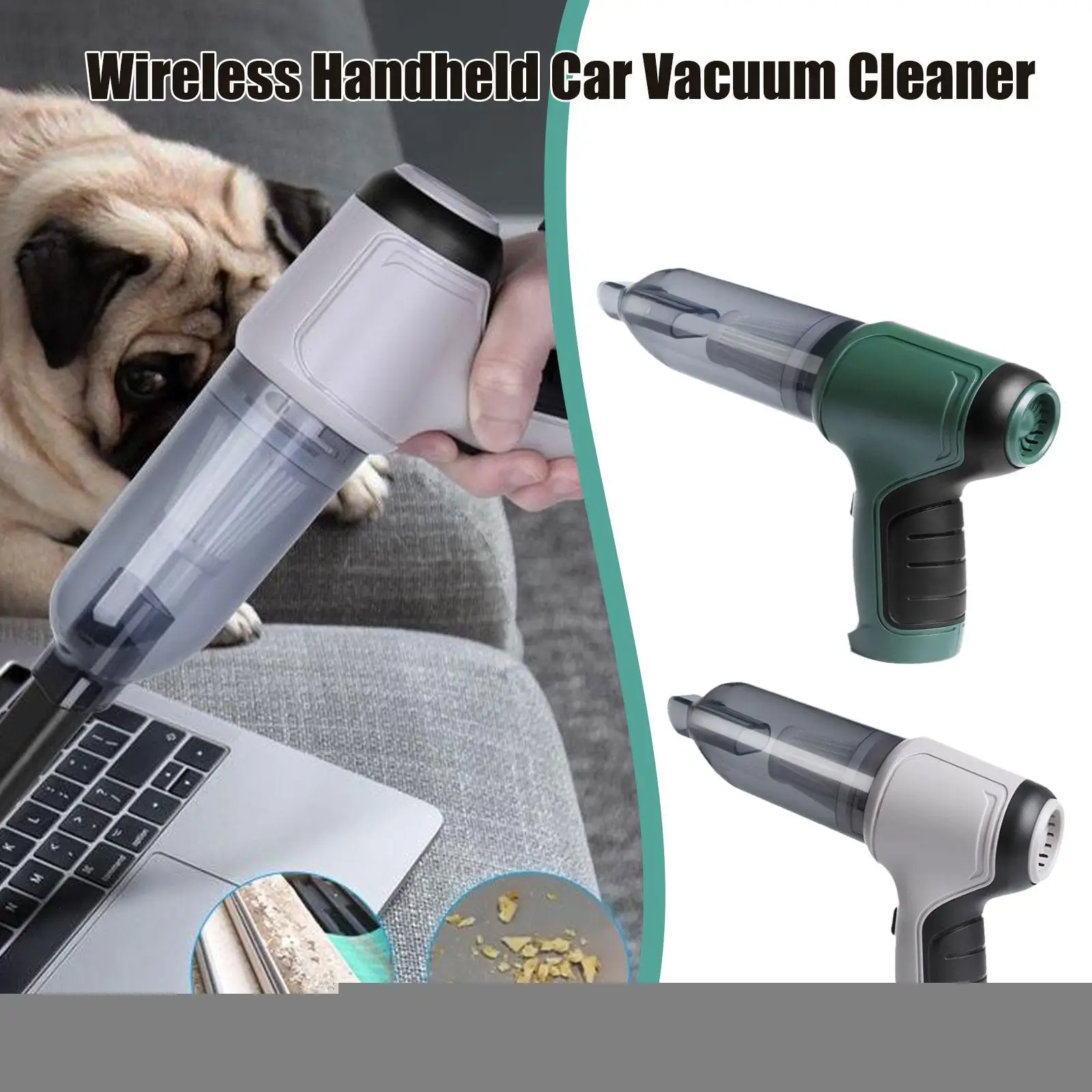 

D2 9000Pa Car Wireless Vacuum Cleaner 120W 3 in 1 Blowable Vacuum Cordless Cleaner Auto & Home Dual Use Car Handheld Vacuum Mops