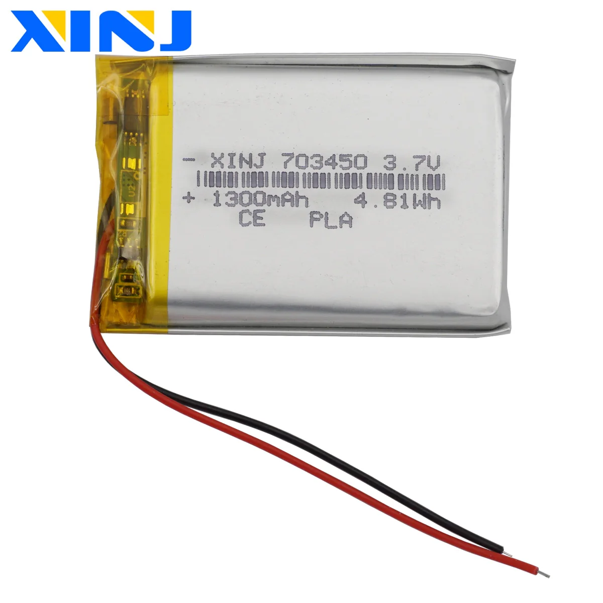 

3.7V 1300mAh 4.81Wh Rechargeable Polymer Li Lipo Battery 703450 For GPS Car Camera MP4 Bluetooth Speaker Sat Nav Light DashCam