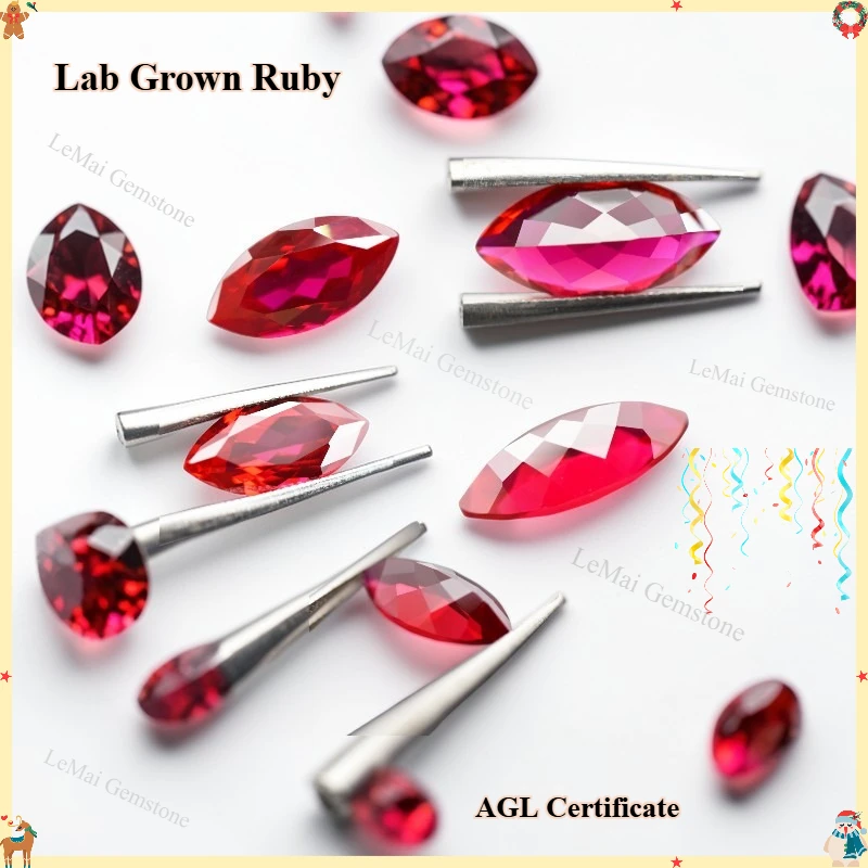 

Marquise Cut Lab Grown Ruby Pigeon Blood Red