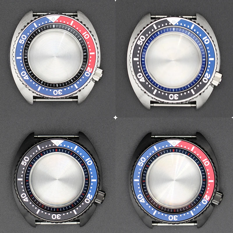 

100M Diving 45mm Black/Silver Watch Case Sapphire Crystal For Turtle Abalone Seiko NH34 NH35 NH36 NH38 4R36 Movement 28.5mm Dial