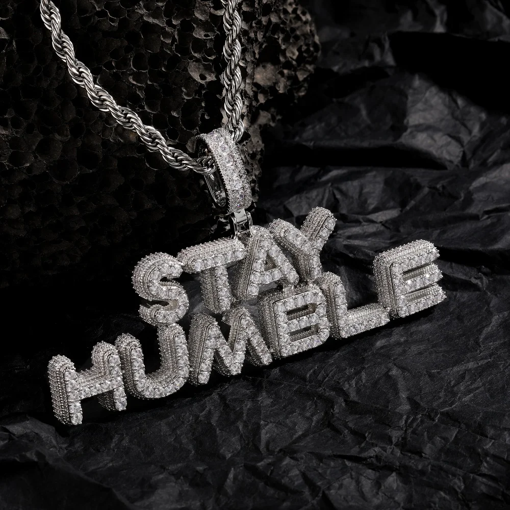 

Custom Alphabet Intital Letter Pendant 5A+ CZ Necklace IcedOut Cubic Zirconia Gift For Men Women Irregular Shape Zircon Stones