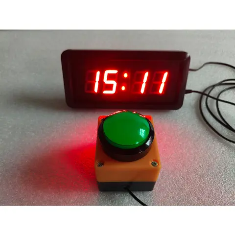 LED 버튼 타이머 카운트다운 시계 스톱워치(원격 제어 포함), 학교 러쉬 답변 경쟁 게임 크로노미터 선택 가능