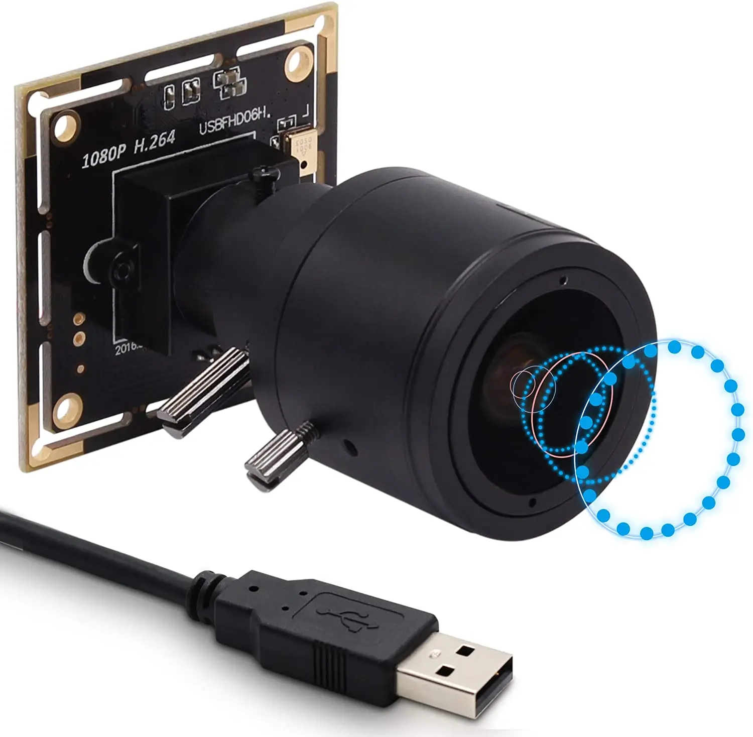 OEM 1080P H.264  Low Illumination Webcam IMX323 2.8-12mm Varifocal Lens USB Camera Module 2mp for Bird Animal Observation