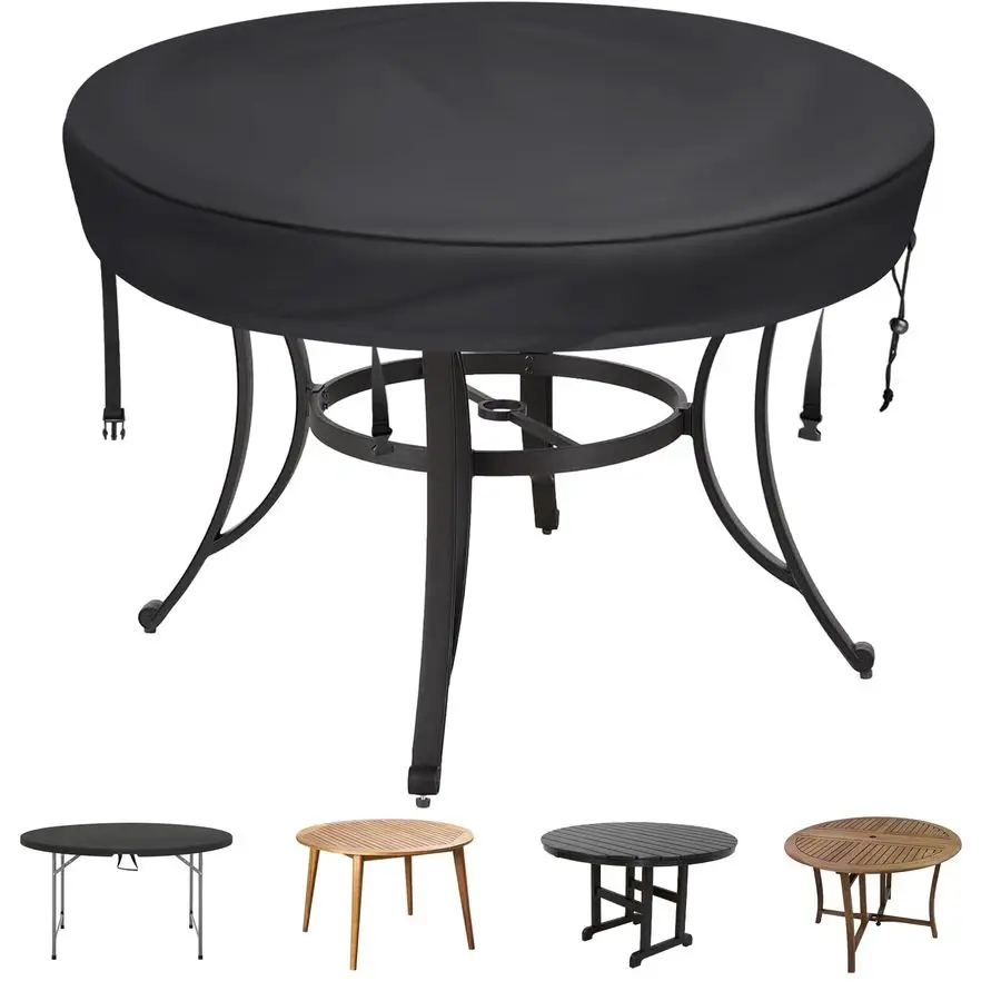 

Outdoor Round Table Cover Waterproof AntiUV Round Patio Table Cover Fits Outdoor Table Up to 5860 Inch