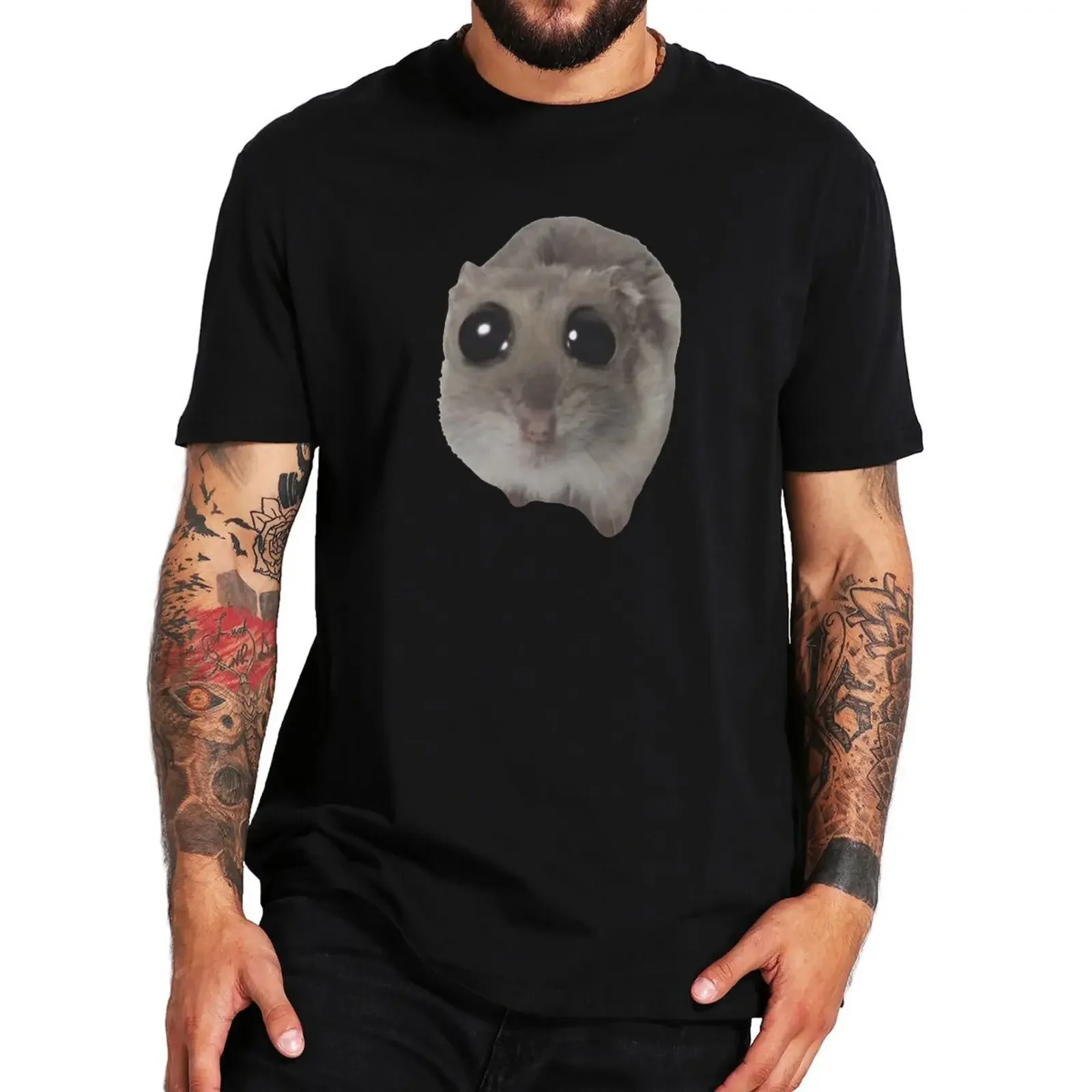 Sad Hamster T Shirt Funny Y2k Hamster Meme Trend T-shirt For Men Women 100% Cotton Soft Unisex Tee Tops EU Size