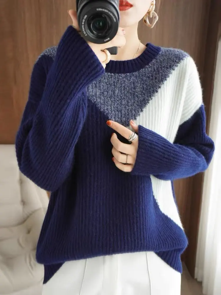 

Женский круглый свитер Ne Camere, внутренняя одежда, вязаный шерстяной термостойкий удобный длинный свек для поездок на работу Sle Faion