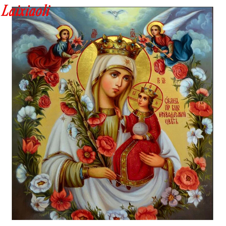 Diy Diamond Painting Jesus Christ Icon Full square Rhinestone Virgin Mary Cross Stitch Crystal Mosaic Embroidery Home Decoration