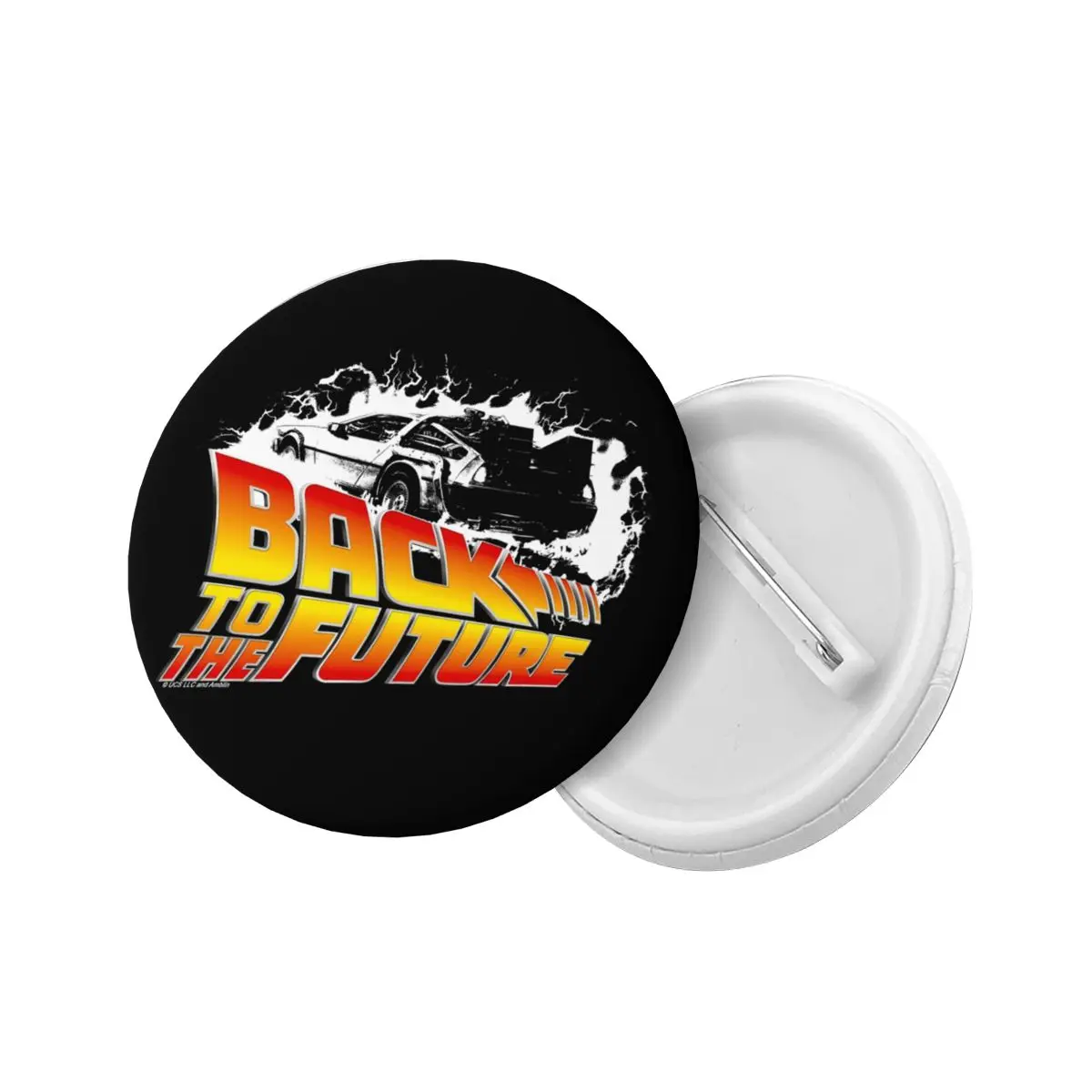 Back To The Future Pin Back Buttons Personalize DeLorean Brooch Badge for Bags Pinback Birthday Gift