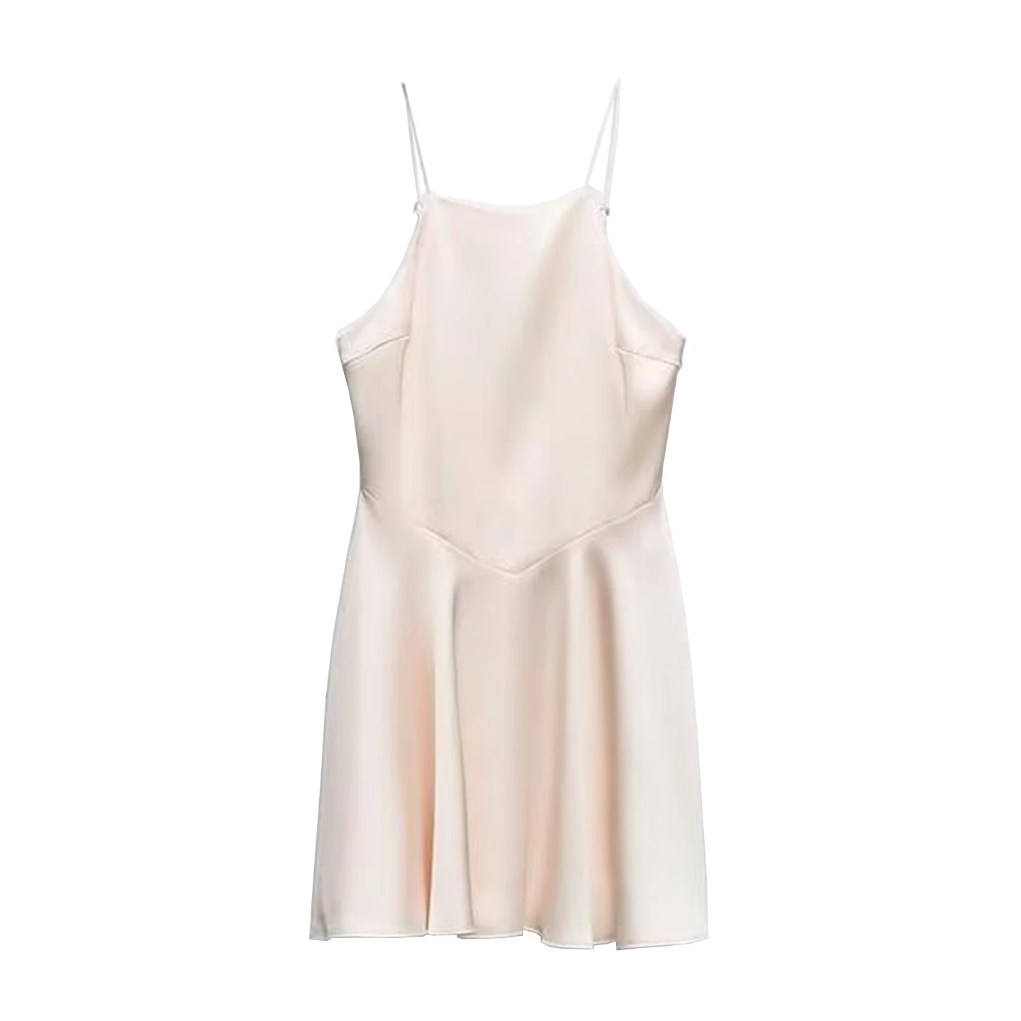 فستان قصير أنيق وجذاب من الساتان الحريري Z موضة نسائية 2025 وصل حديثًا فستان بخصر طبيعي صديق للبشرة يسمح بمرور الهواء