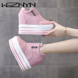 Luxury Super High Heels Chunky Sneakers Women Spring Thick Bottom Height Increasing Casual Shoes Woman Sneakers Zapatos De Mujer