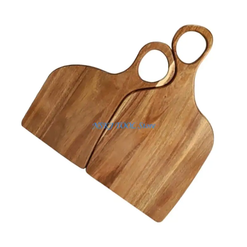 L8RC Compact Size Wooden Cutting Board Set for Couple Produced for Small Fruits and Bread Cutting Kitchen Decors