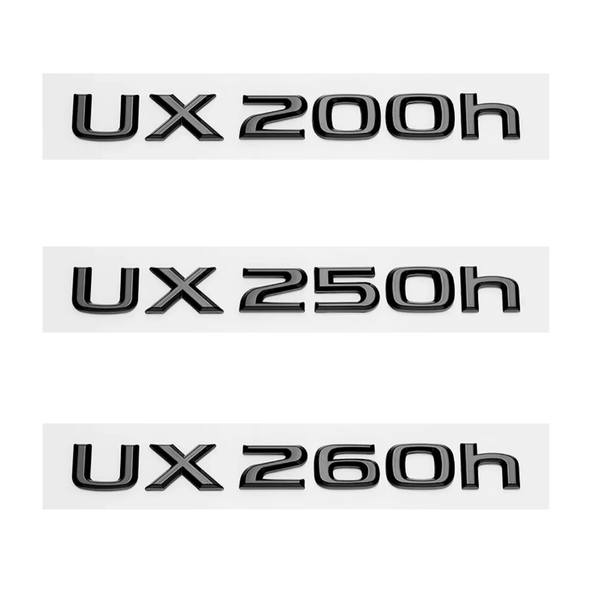 Gloss Black 3D ABS Letters Number UX200 UX250h UX260h  Emblem For Lexus Car Trunk Logo Sticker Badge Accessories