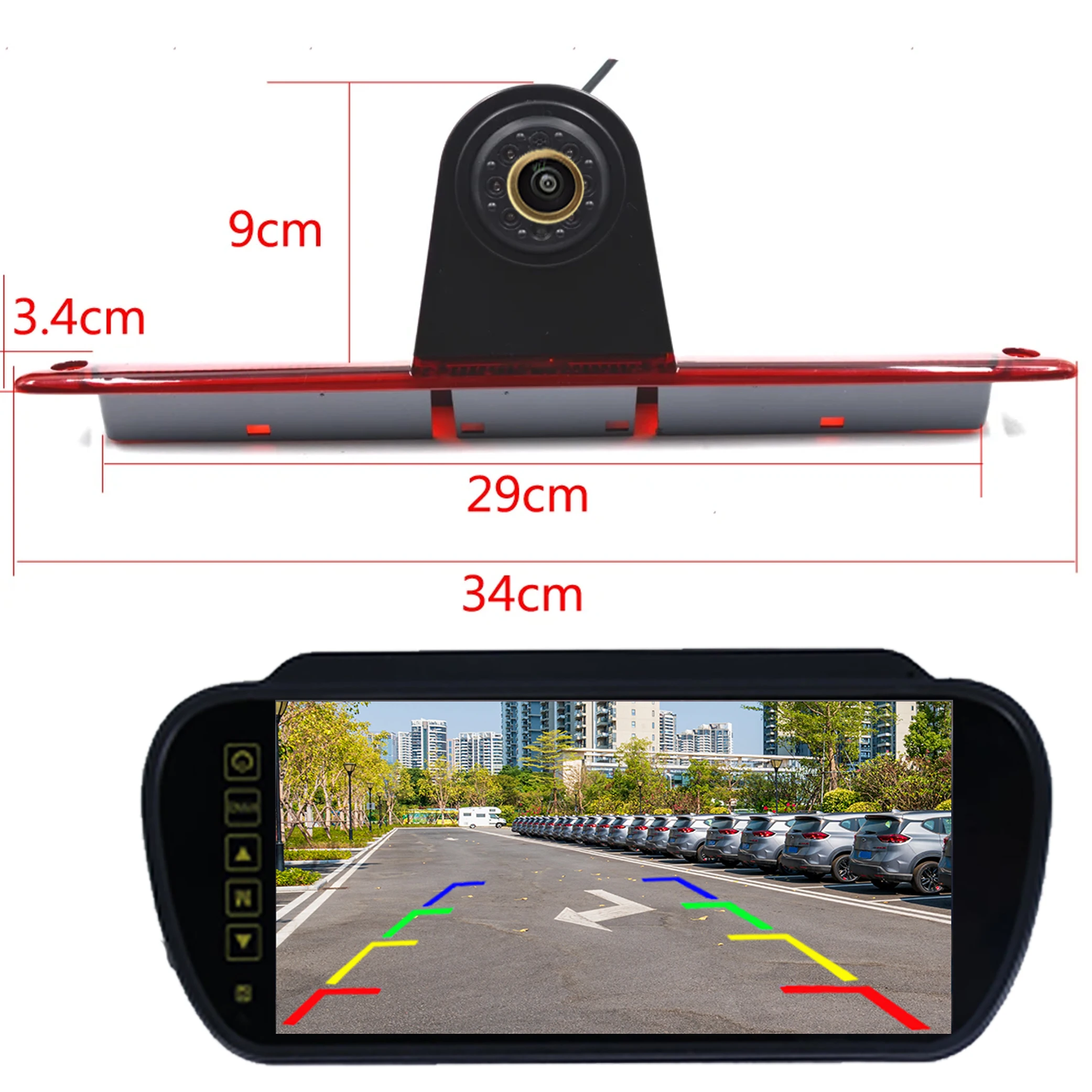 

7 inch TFT LCD Display Brake Light Backup Camera Vans 7 IR LEDs Parking with Monitor For Mercedes-Benz Sprinter/VW Crafter