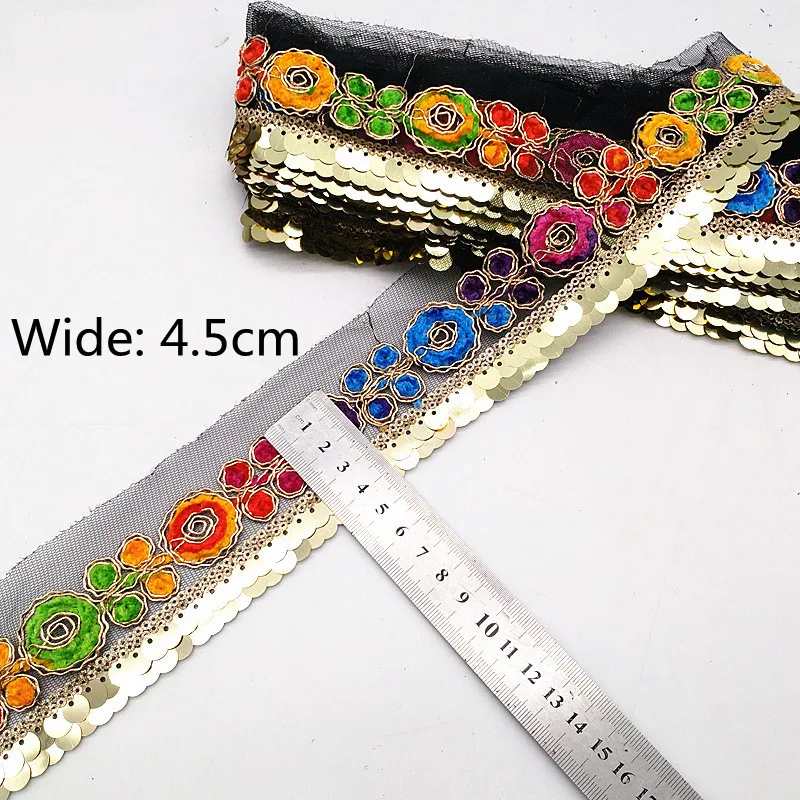 1 Yards Embroidered Polyester Lace Ribbon Clothes Embellishment DIY Wedding Crafts