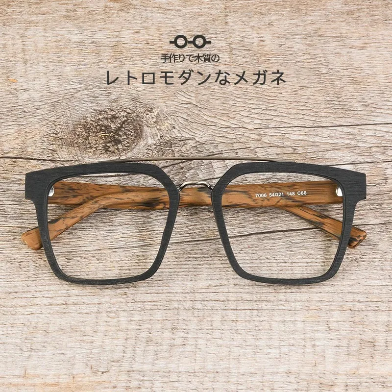 

IEYECK Retro Square Wood Glasses Frame Men Oversized Myopia Eyewear Optical Lenses Prescription Eyeglasses Frame oculos