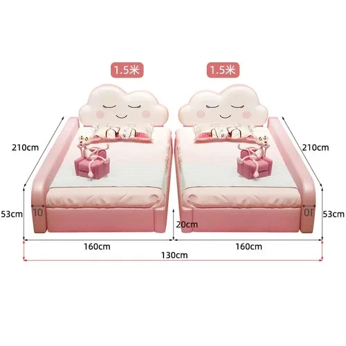 Princess Children Bed Cream Minimalist Modern Double Single Mother Confortable Bed French Kid Girls Boy muebles salon furniture