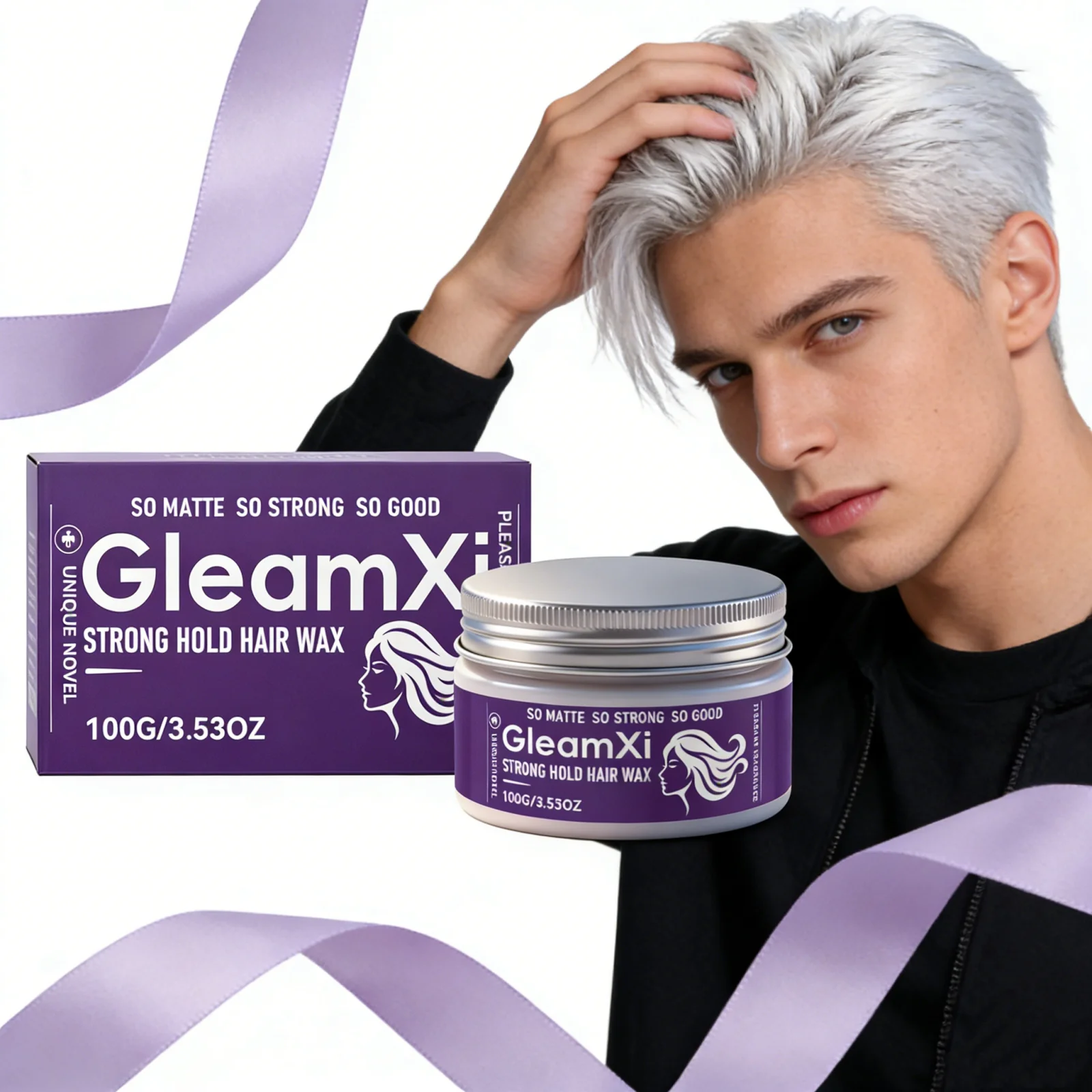 

Strong Hold Styling Hair Wax Natural Matte Lasting Fixation Non-Sticky Formula Anti-Frizz Professional Hairstyles Styling Wax