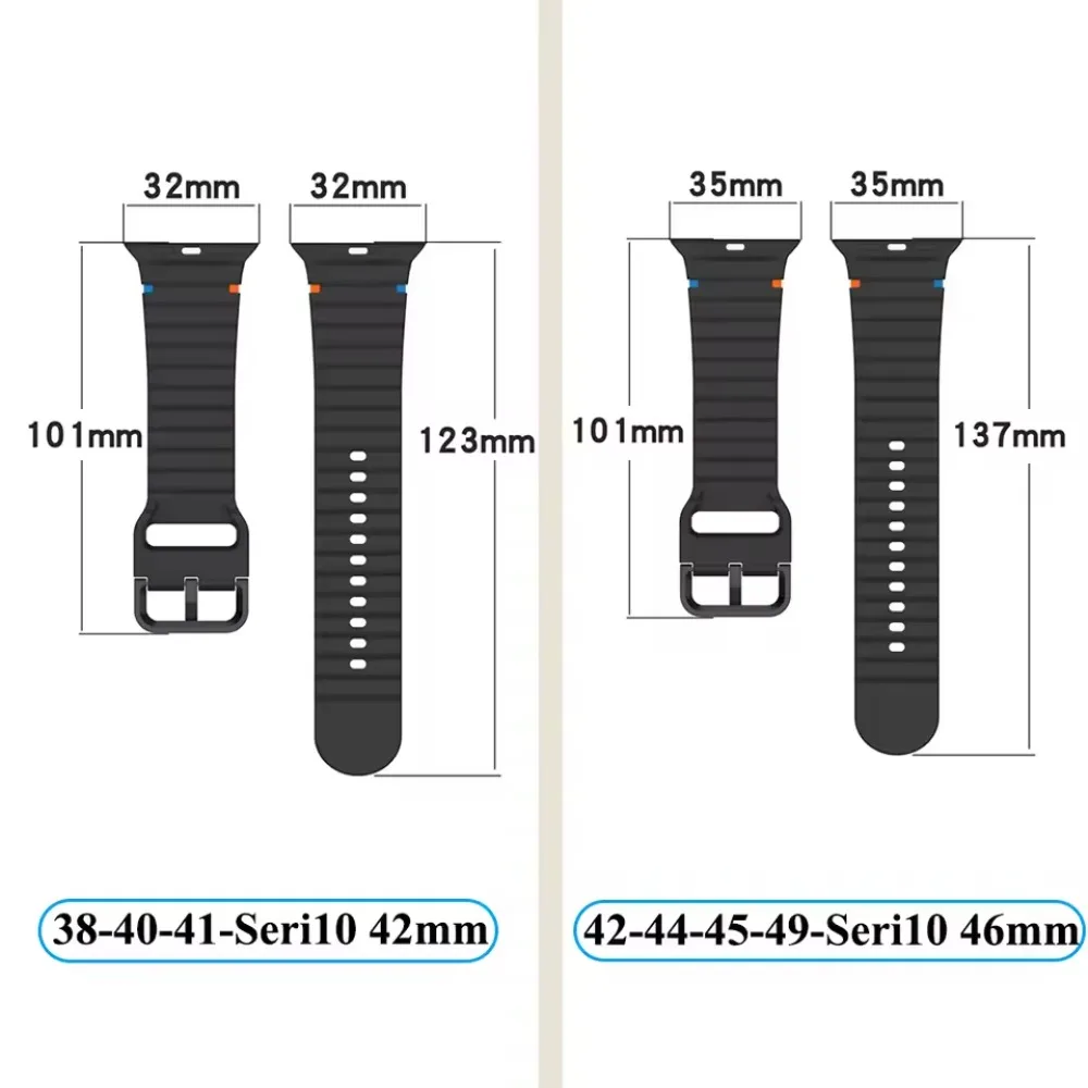 Silicone Strap for Apple Watch Ultra 2/1 49mm 10 46mm 42mm Needlework Breathable Band IWatch 9 8 7 6 5 4 SE 45mm 41mm 44mm 40mm - Image 5