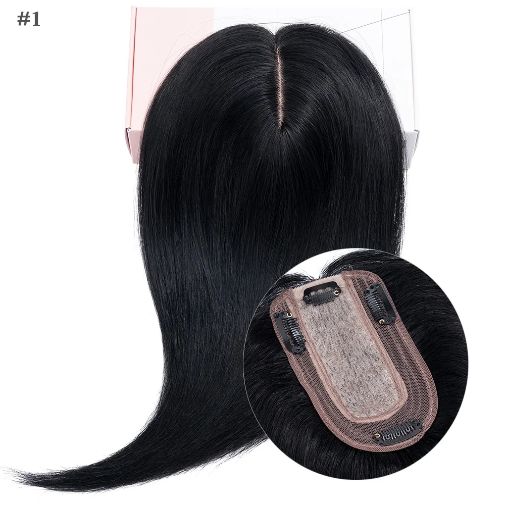 Sego 7x13cm Seiden basis Haar deckel für Frauen 100% Echthaar teile Perücken gerade Clips in Haar teilen hinzufügen Deckung volumen – Detail 9