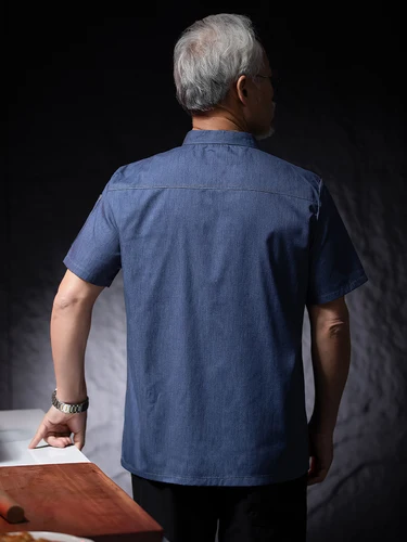 Imagen 2 del producto Servicio de comida, uniforme de trabajo de panadero, camisa de trabajo de cocina para restaurante, chaqueta de cocinero de verano para hombres y mujeres, traje de Chef de cocina para Catering