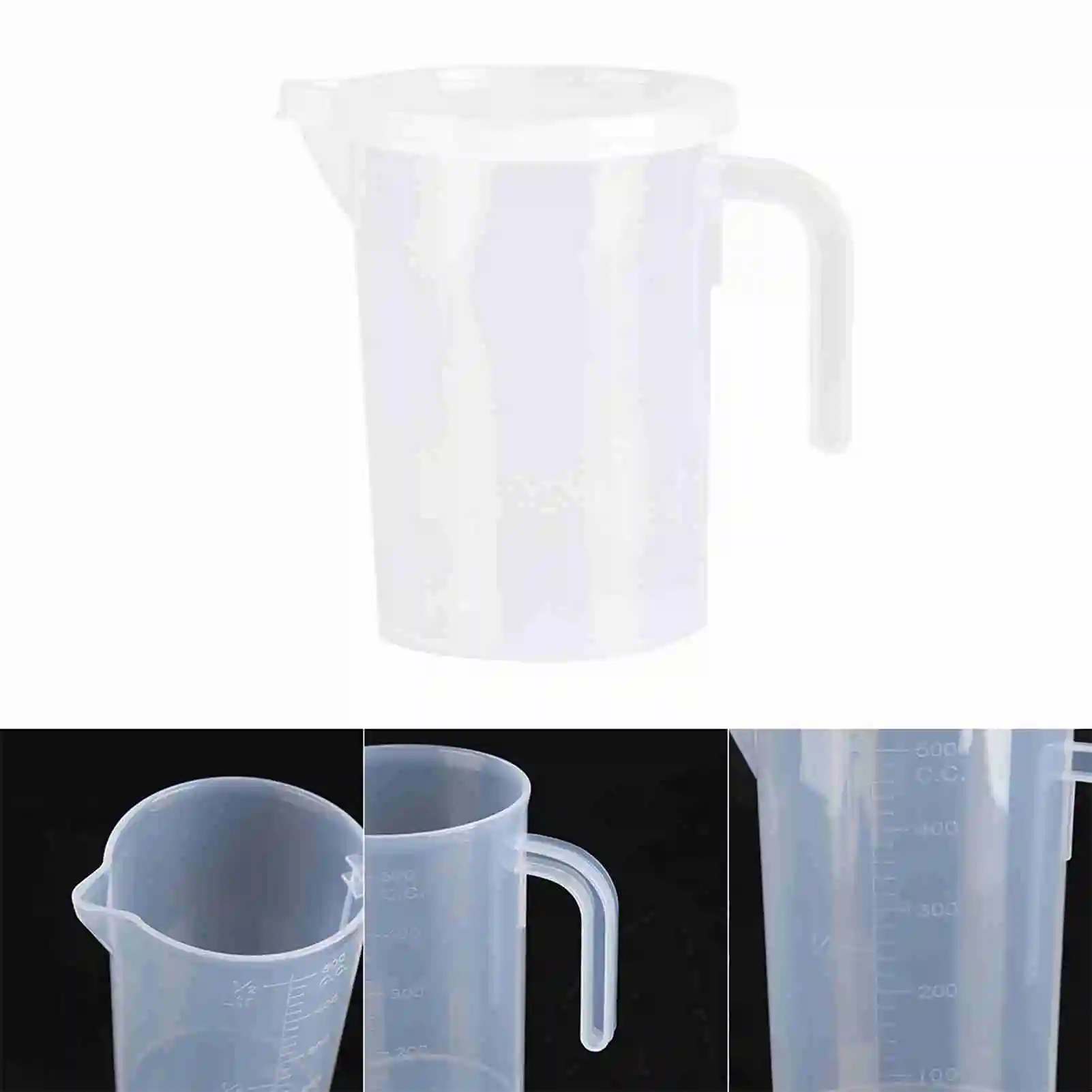 Copo de medição graduado de plástico 500ml/1000ml, copos de medição de plástico transparente com tampa, acessórios de cozinha e cozimento