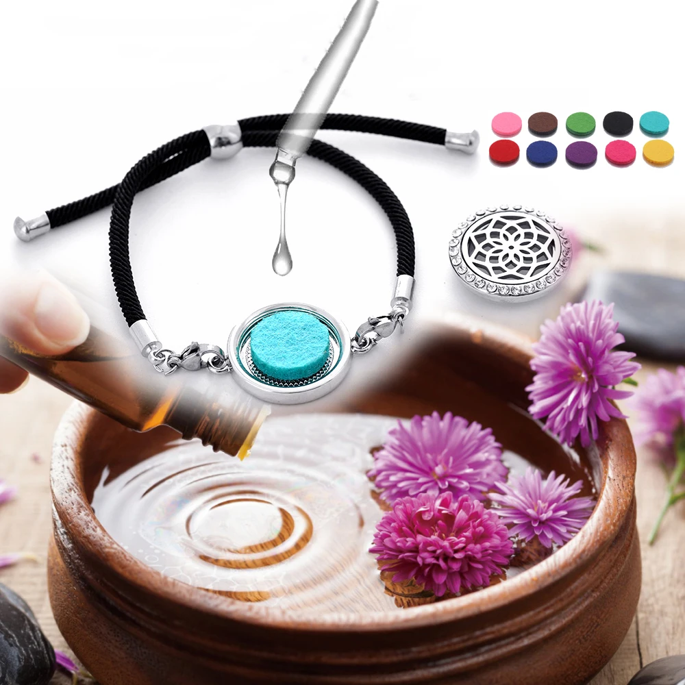 Red Aromatherapy Diffuser Bracelet Essential Oil Diffuser Bracelet Essential Oil  Bracelet Aroma Locket Bracelet for Women