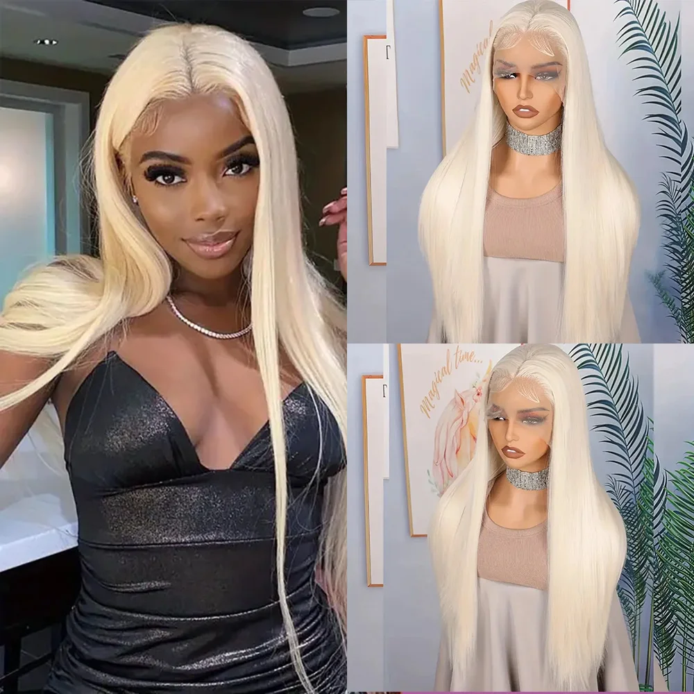 

#613 Blonde Color Lace Front Wigs 13x4 Free Part Pre Plucked Hairline Straight Hair Wig Human Hair Wigs 200 Density