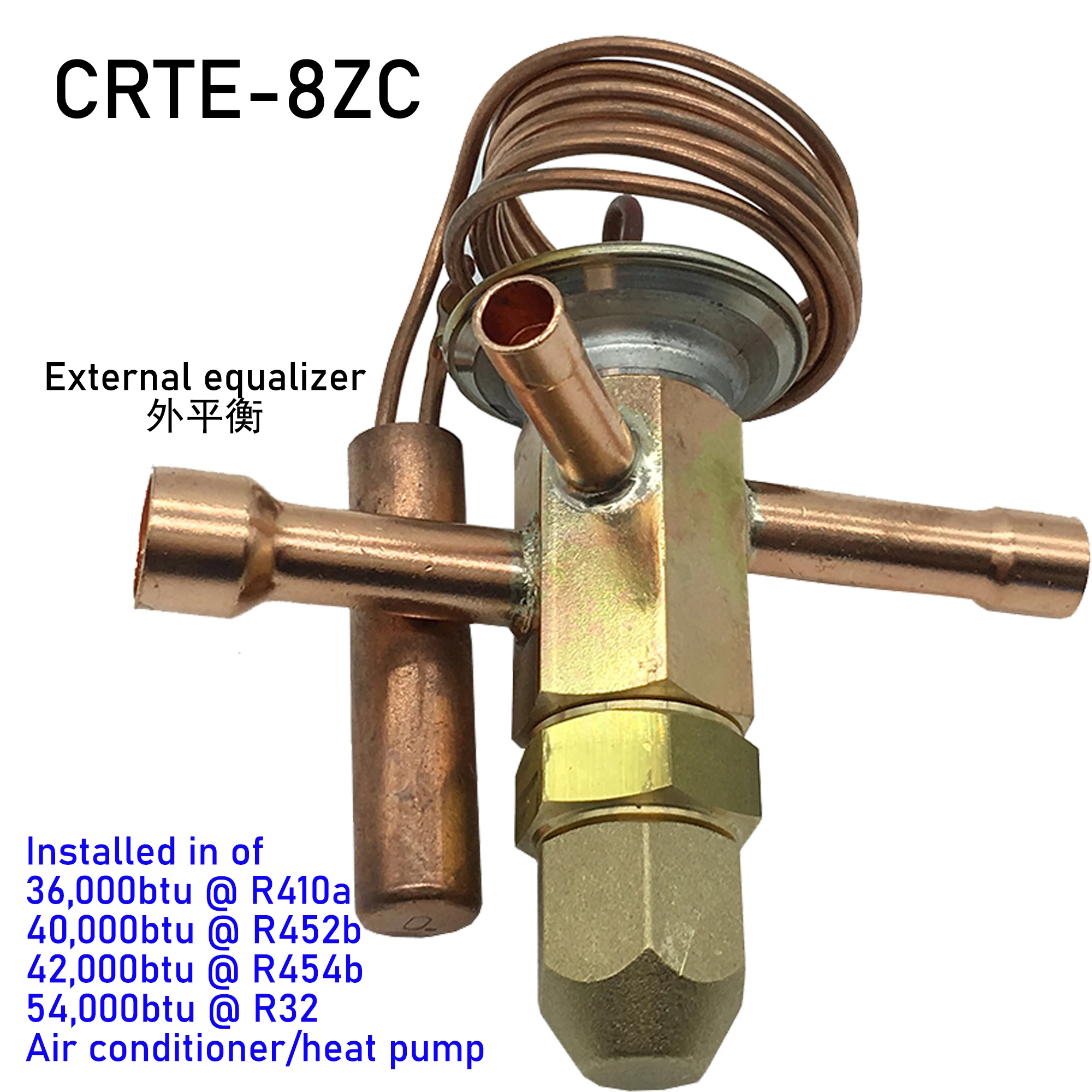 6TR R32 Thermostatic Expansion Valves Match 55~63cc/rev Rotary Compressors for Commerce Refrigeration & Heat Pump Air Chamber