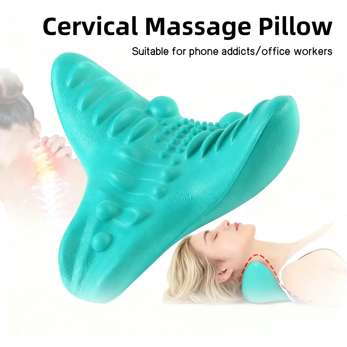 Portable Neck Massage Pillow with Gravity Acupressure Traction Design Neck Protection Sleep Aid and Cervical Spine Repair