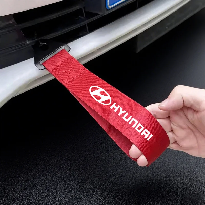 Correa de remolque de nailon para coche, barras de remolque, cuerdas de remolque, accesorios de gancho para logotipo Hyundai Elantra N Line Kona i10 i20 i30 ix25 ix35 Tucson