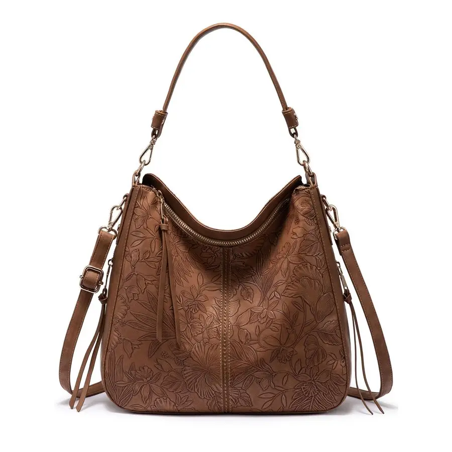 

Crossbody Bags for Women Designer Faux Leather Hobo Handbags Retro Large Size Shoulder Bag Bucket Purse