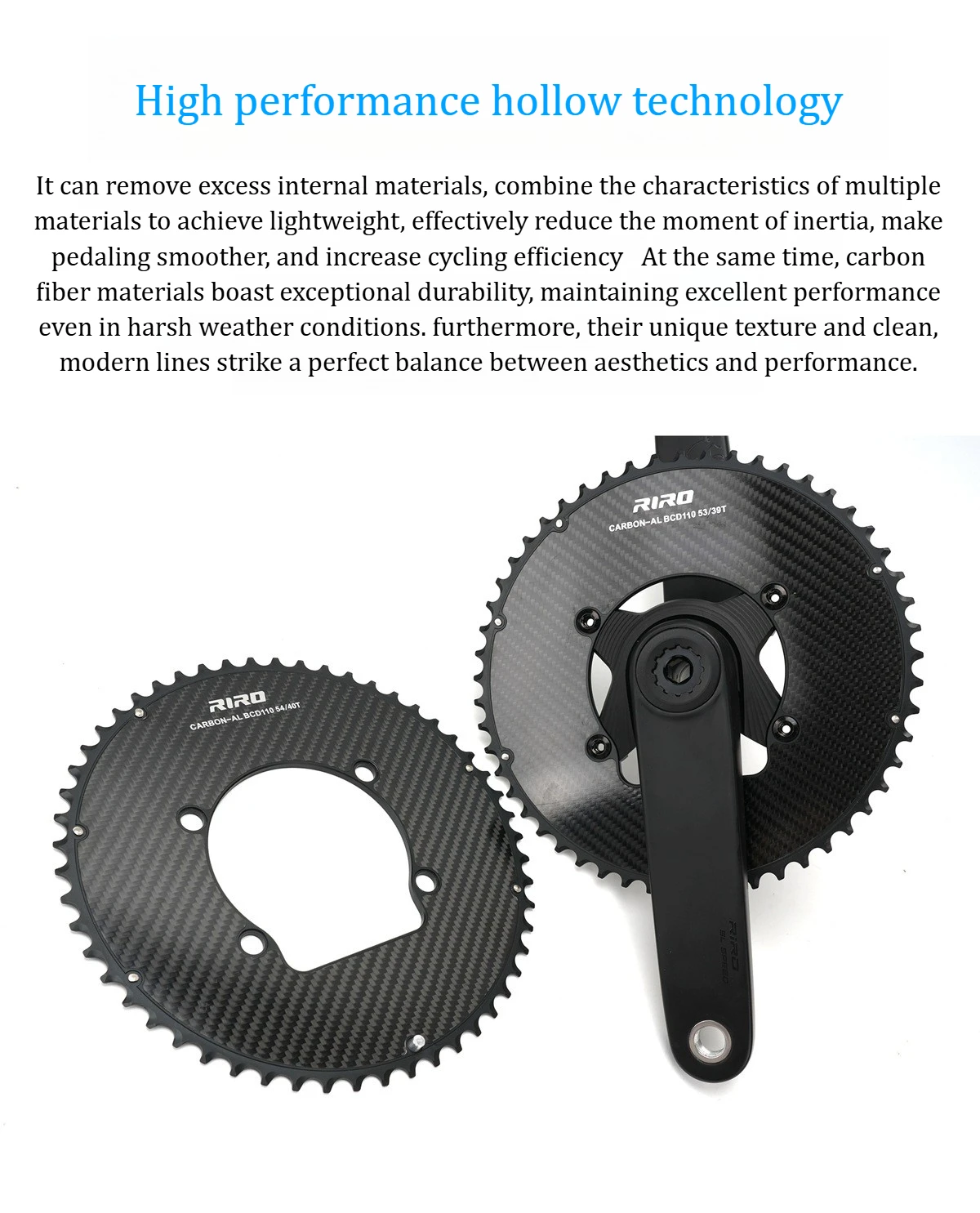 Bike Carbon Chainring 110 BCD Ultralight Double Disc 110BCD 4 Bolt
