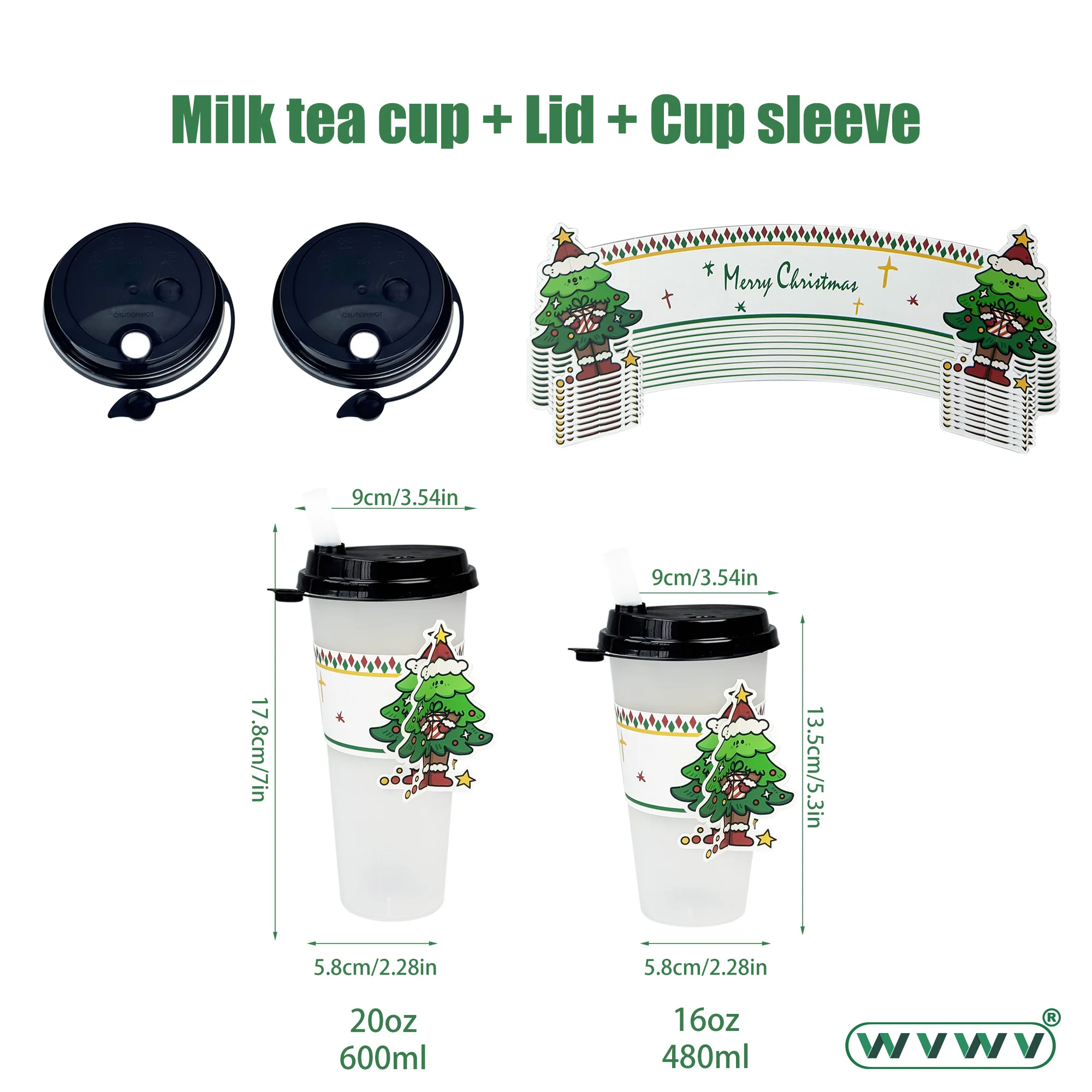 10 Sets, DIY Creative Cup Sleeves for Milk Tea Cups, Christmas Party Cups, 16/20oz, Anti-Scalding Christmas Tree Cup Sleeves That Can Be Used as Decorations, Enhance Hands-On Skills, Matte Premium Texture, Christmas Party Supplies Set, Portable Leak-Proof, Winter Hot Drink Cups