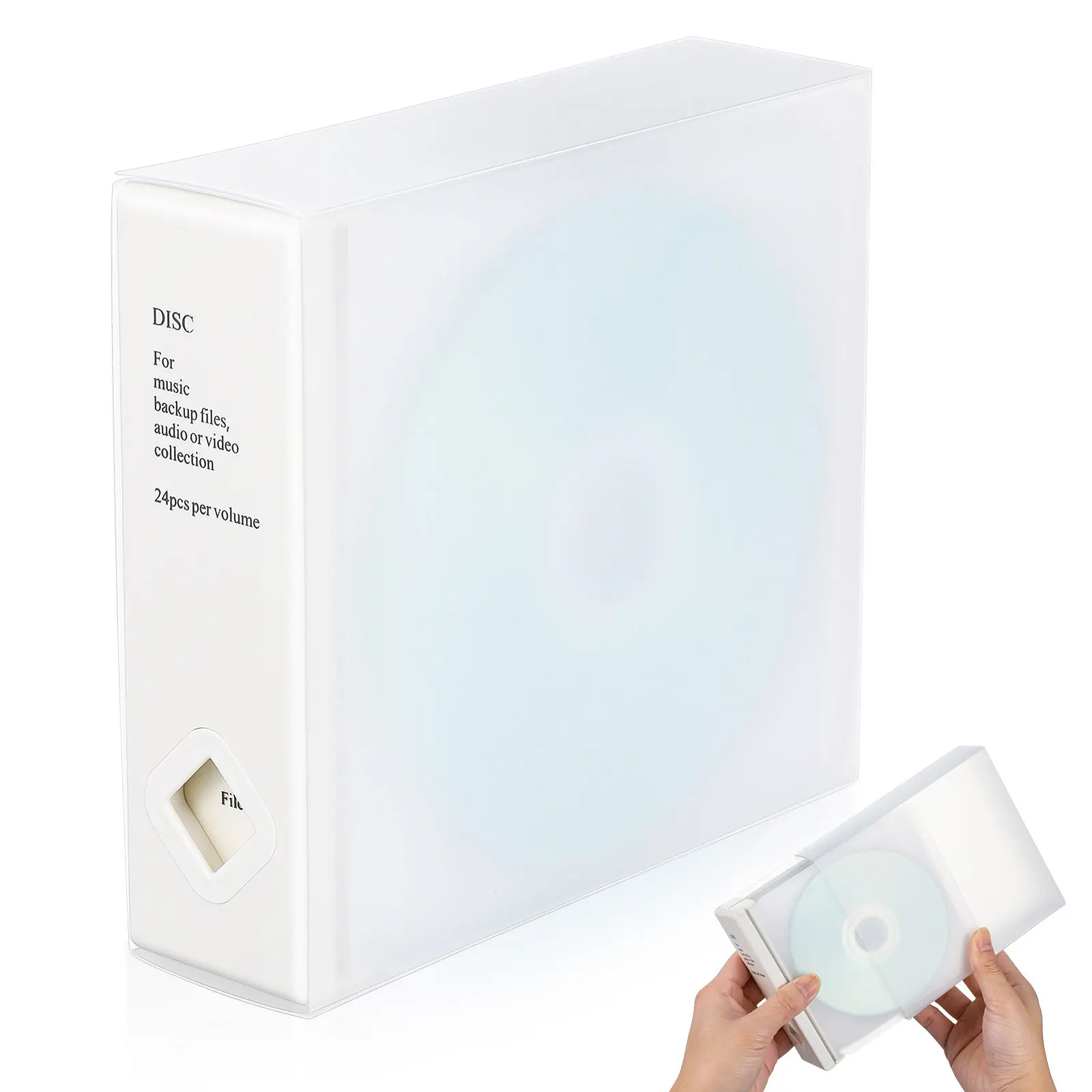 

1Pcs Cd Storage Box Plastic Optical Disks Case 24 Pieces Wear Resistant Portable Storage Organizer Non-Woven Fabric for Home