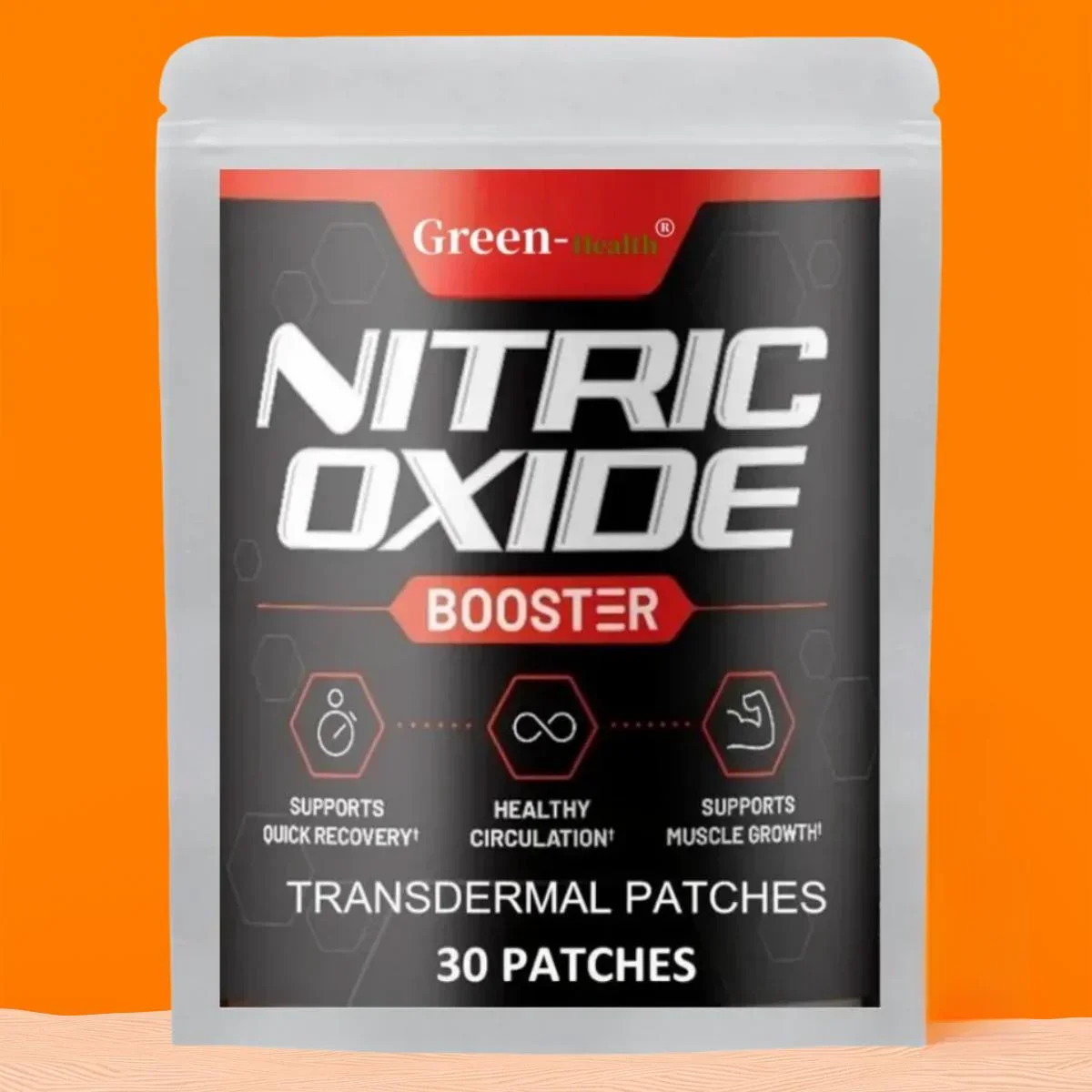 Nitric Oxide Booster Transdermal Patches, Performance Formula For Stamina & Endurance, 30 Patches One Month Supply