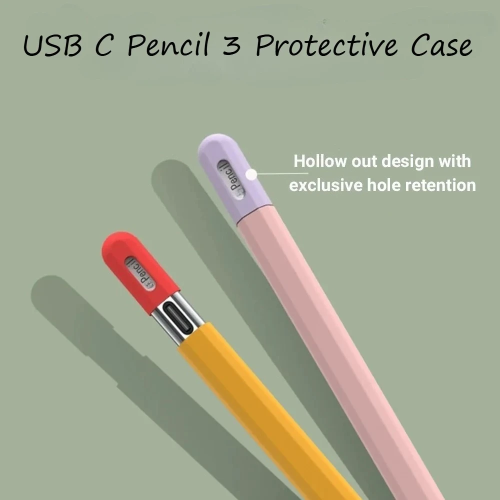 USB C Pencil 3 Protective Case – Soft Silicone Cover for Apple Pencil 3rd Generation, Apple Pencil 3 USB C Case