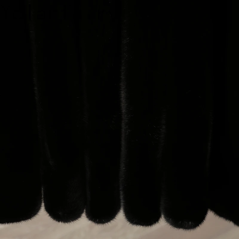 YOLANFAIRY Czyste, całkowicie naturalne futra z norek dla kobiet, z kapturem, zimowe, średniej długości, naturalne futro, modne czarne futra, Abrigo Mujer