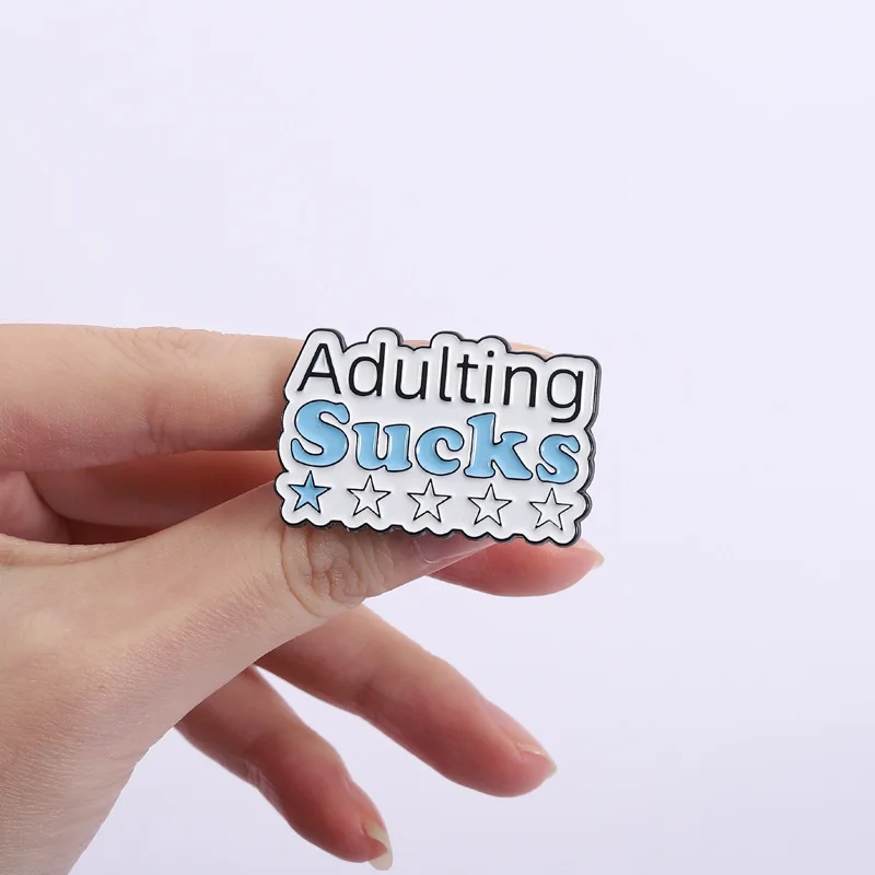 English Sentences Expressing Emotions Metal Badges Spilla Brooches Pins Clothing Personalized Diy Trendy Decorative Accessories