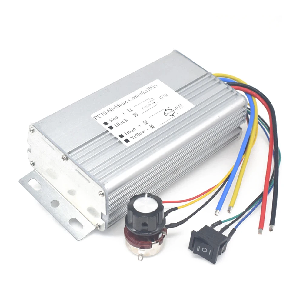 DC10-60V Motor Speed Controller Forward and Reverse 0-100% Motor Speed Adjustable Regulator 100A DC Brush Motor Governor